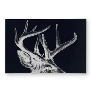 Begin Home Decor C1ROAR46CMGBO7 4 x 6 ft. Blue Roe Deer Plume - Outdoor Area Rug for Home Decor - Rectangle