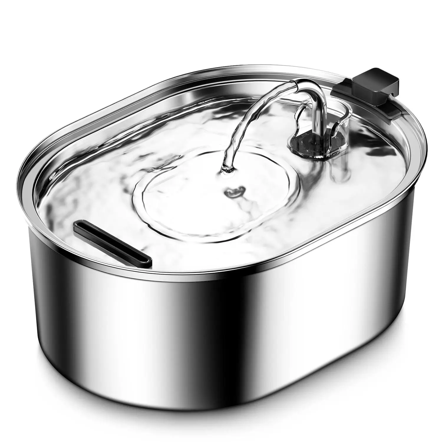 Cat Water Fountain, Pet Water Fountain Dog Water Dispenser, 3.2L/108oz Stainless Steel Cat Drinking Fountains dog bowl for Multiple Pets