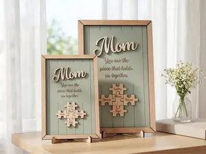 ersonalized Mothers Day Gift for Mom, Custom Puzzle Piece Wood Sign, Gift for Grandma Nana Mimi