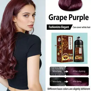 Three-In-One Hair Dye, Plant-Based Gentle Formula, Fragrance, 500ML Large Capacity, 20-30 Minutes Coloring, Recyclable Liquid, Grey Hair Coverage, Single Item Pack
