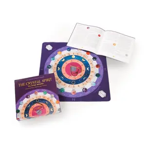 Crystal Spirit Talking Board Mandala Divination Tool with Guidebook Planchette Sacred Geometry Crystal Symbolism for Spiritual Guidance 8.5" x 8.5" Box Set
