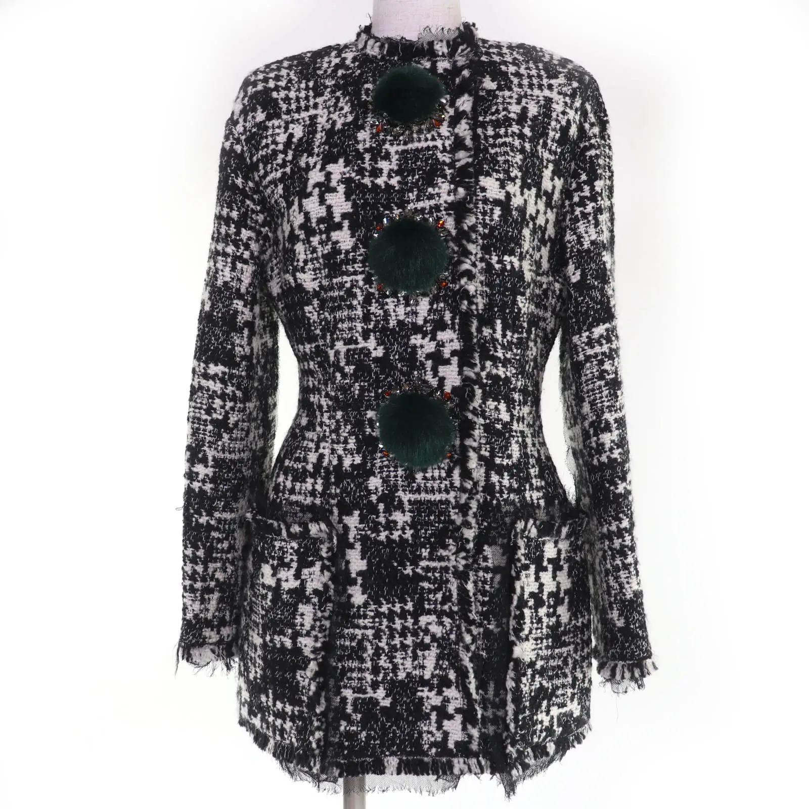 Pre-owned DOLCE & GABBANA Others Small Leather Goods Dolce&Gabbana Jeweled Tweed Coat