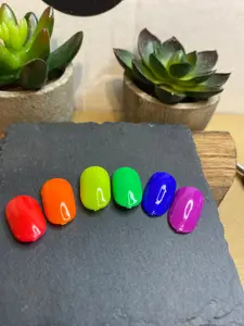 Born Pretty UV Gel Nail Color, Glow in the Dark, 6 piece Rainbow Color Set, PRIDE pack