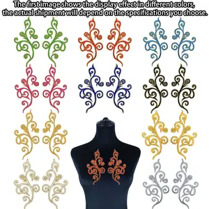 Multiple Color Floral Embroidery Heat Transfer Patch, DIY Craft Supplies, Clothing Decoration, 1 Pair, Perfect for Creative Projects