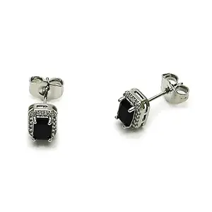 Gold filled onyx stud earrings
