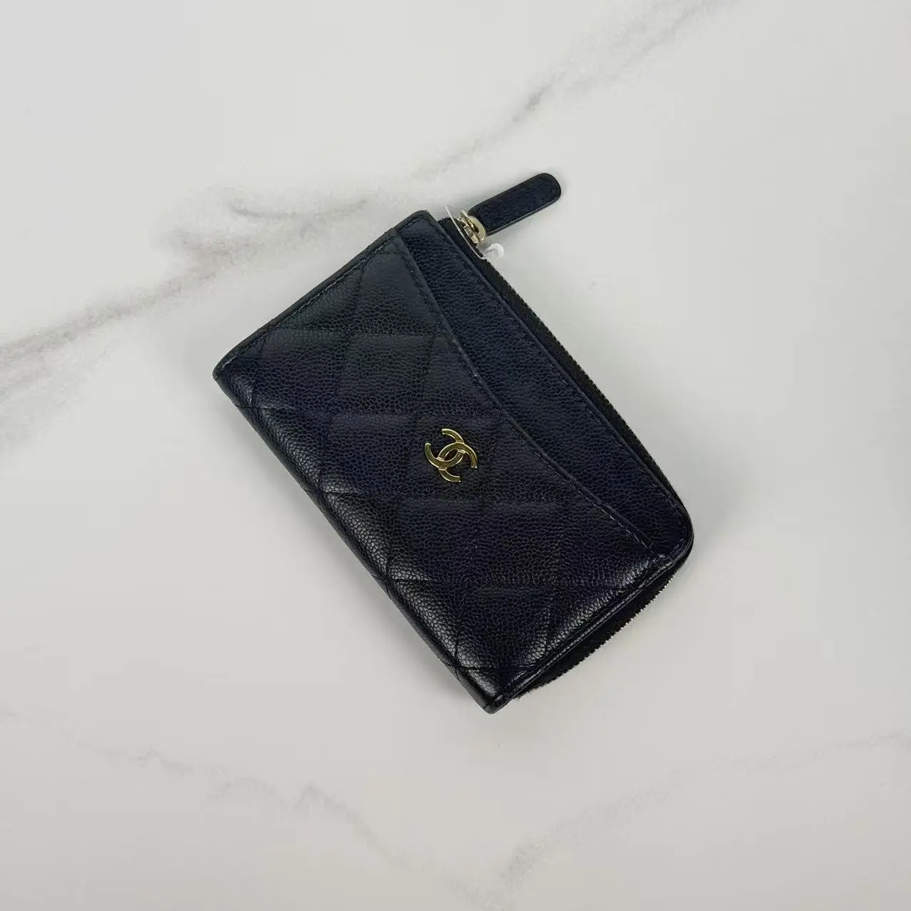 Pre-owned CHANEL Caviar Interlocking CC Logo Wallet