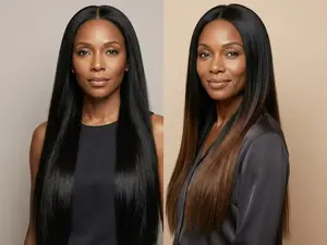 13X4 SDD Straight HD Lace Frontal Natural Black and Ombre Brown Wigs 100% Raw Vietnamese HairAvailable with either drawstring cap or normal cap 200% Density  Human Hair Wig Can Be Curl