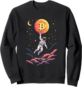 Bitcoin Crypto Cryptonaut to the Moon Astronaut BTC Flag Sweatshirt K8