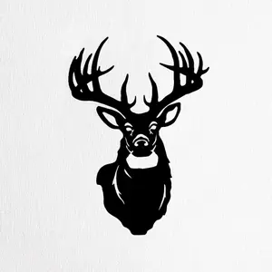 Elk Pattern Metal Hanging Art for Outdoor Garden Wall Decoration Garden Sculptures Statues Irregular Shape Craft Metal Ant Statue Deer Sculpture