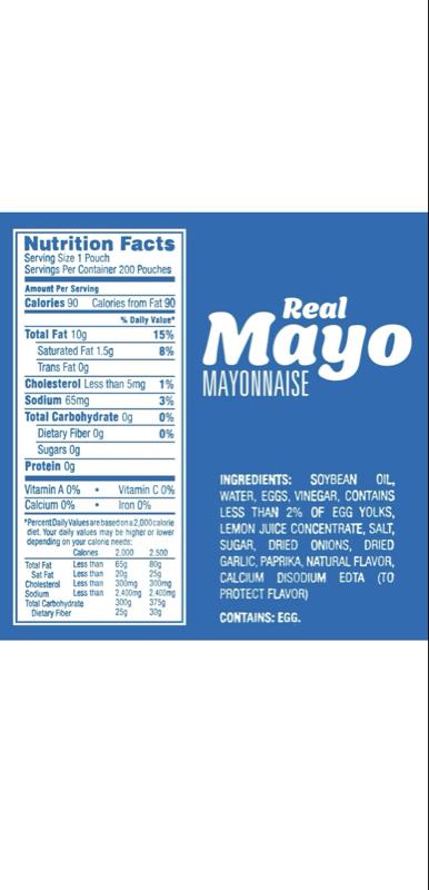 Kraft Real Mayo Mayonnaise Single Serve Pouches, 200 Count - Convenient & Fresh!