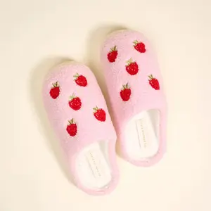 Fuzzy Slippers-Strawberries
