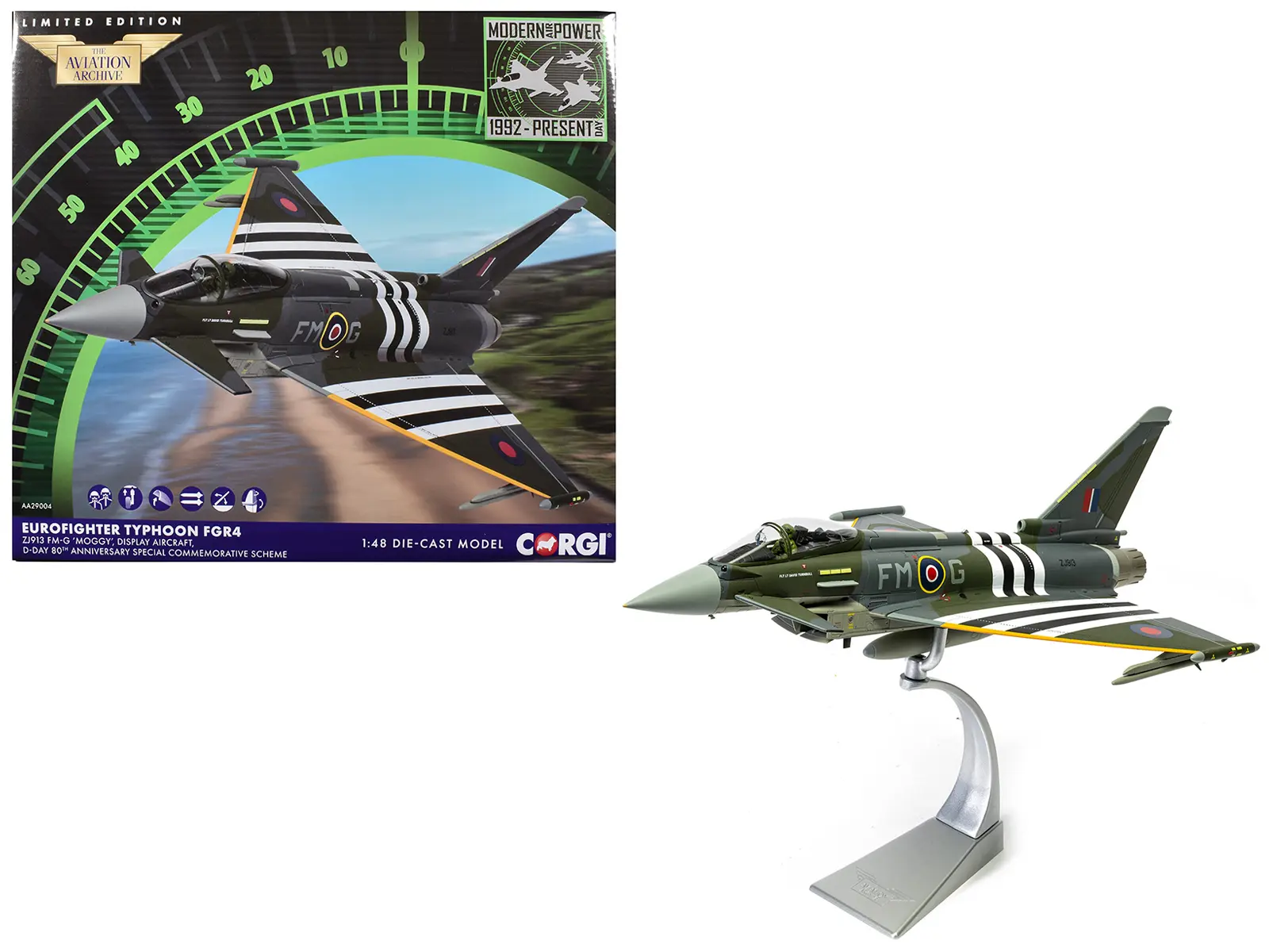 Eurofighter Typhoon FGR4 Fighter Aircraft Royal Air Force "The Aviation Archive" Series 1/48 Diecast Model by Corgi