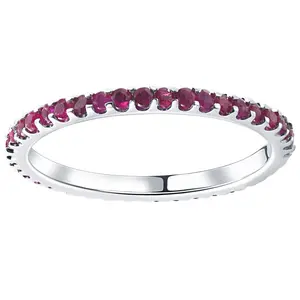 3/4Ct Ruby Eternity Ring Anniversary Band 10k White Gold
