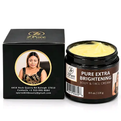 Z ZPURE SKIN & BEAUTY Unisex Brightening Vitamin C, E & Q10 Face & Body Hydrating Moisturizer - Gentle Cream to Moisturize, Promote Health, Soothe Uneven, Dry & Dull Complexion (Single Item, Normal Skin Suitable)