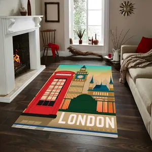London 3,Rug, Area Rug,Non Slip Floor Carpet,Teen'S Carpet ,Room Decor Halloween Gift For Family, Cute Gift Non-Slip Floor Carpet, Decoration Mat for home Living Room Bedroom, Room Decor, Home Decor