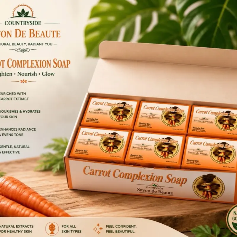 12 Bar Carrot Soap, Gentle Daily Bath & Body Cleanser, Face & Body Use, Dirt-Excess Oil-Impurities Remover, Rich Creamy Lather for Clean, Refreshed, Soft Skin