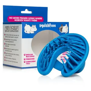 Squishface Nub Brush for Dogs – Tail Grooming Brush for Bulldogs, French Bulldogs, Pugs & Wrinkly Breeds Great for Dog Corkscrew or Stacked Tails