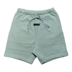 Fear of God Essentials Menswear Gray Elastic Loose Daily Casual Male Sweat Shorts, Men's Bottoms Comfortable Pants, Gray Sweat Shorts