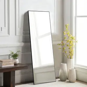 New 21" x 64" Body Wall Mirrors for Bedroom Dresser Room with Shatterproof Glass Floor Standing Hanging or Leaning Tall Square Mirror with Stand Aluminum Frame Decor Lightweight