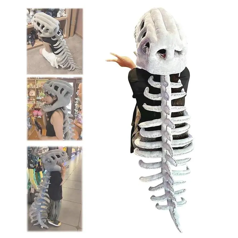 Skeleton Costume Set Halloween Fun Skeleton Dinosaur Costume Dress-Up Jumpsuit Fashion Accessory Sets