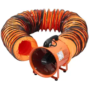 VEVOR Portable Ventilator, 10 inch Heavy Duty Cylinder Fan with 33ft Duct Hose, 350W Strong Shop Exhaust Blower 1948CFM, Industrial Utility Blower for Sucking Dust, Smoke, Smoke Home/Workplace