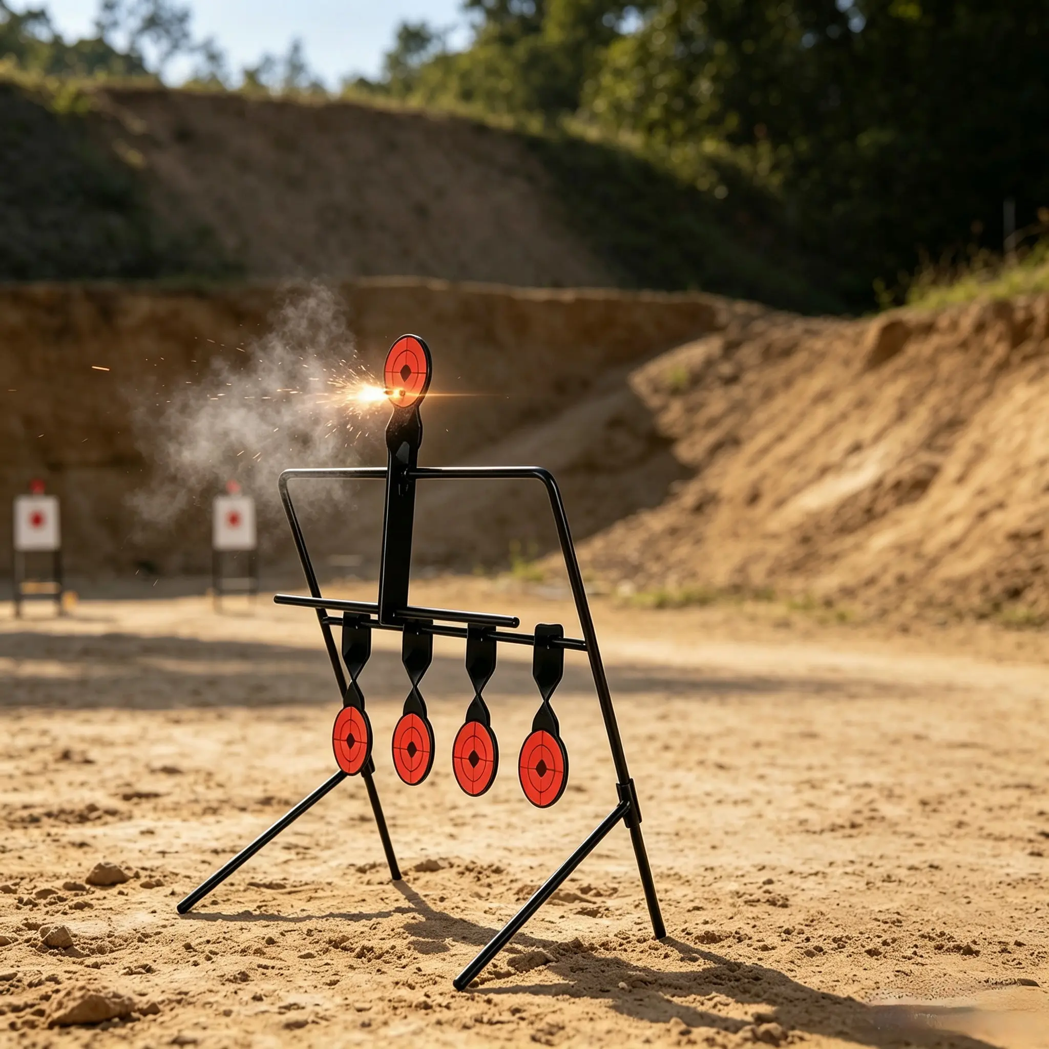 Durable Heavy-Duty Steel Resetting Targets for Pellet & Steel .177 .22 Caliber Rifle Outdoor Training 1/5 Inch Thick 10.6"W x 7.78"D x 13.5''H Portable Automatic Reset for All Shooters, Steel Construction tiktokshopspringglowup