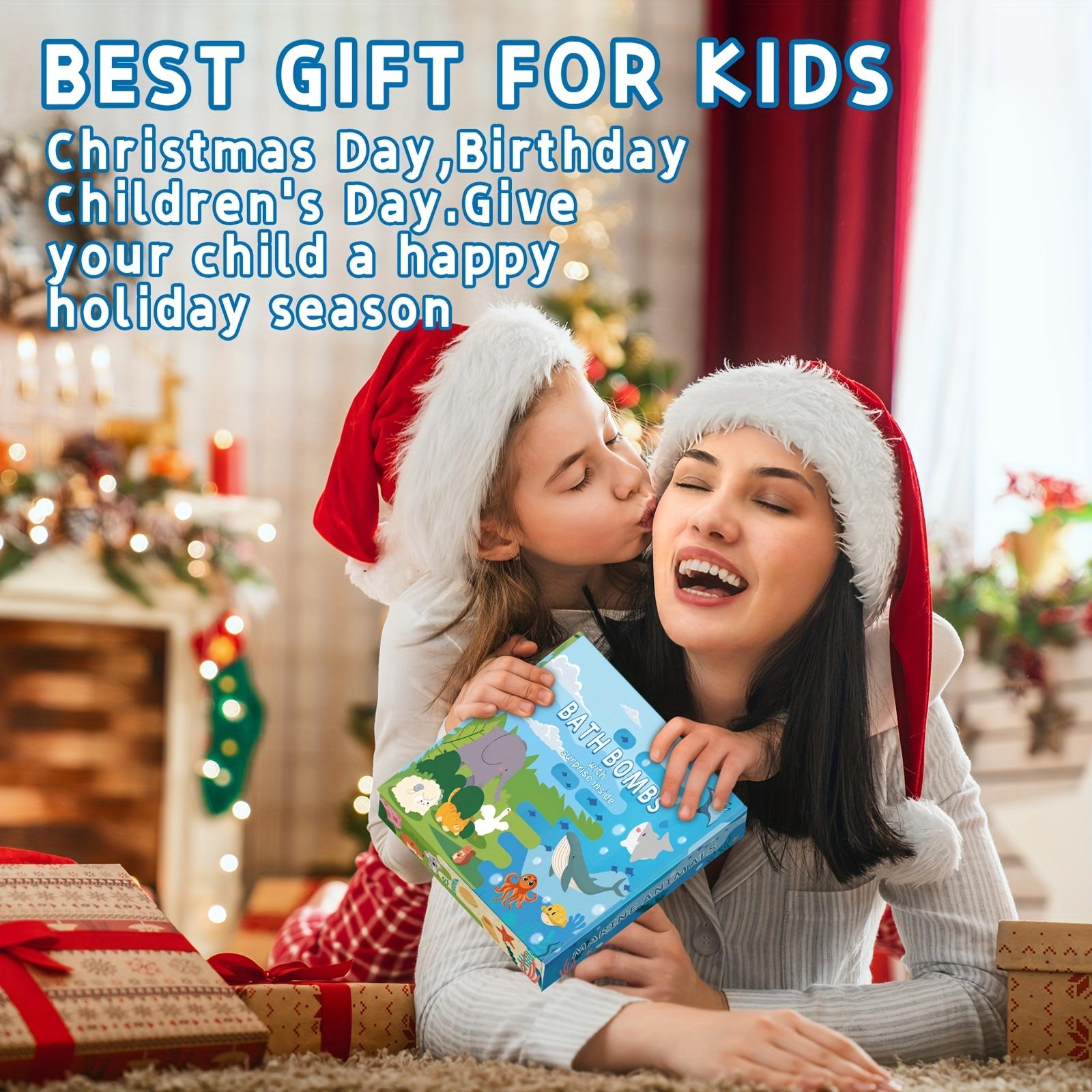 Kids Bath Bombs with Surprise Inside – Gift Set with 20 Unique Land & Sea Animal Toys, Fun, Educational, and Child-Safe Natural Bath