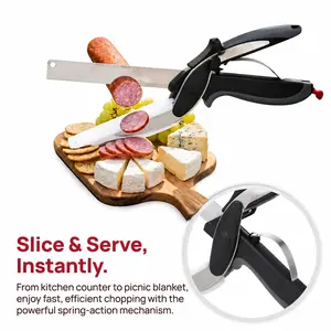 BowlChop – 2-in-1 Safety Chopper | Chop Directly in Bowl, No Extra Cutting Board | Portable Spring-Action Manual Food Chopper with Safety Lock
