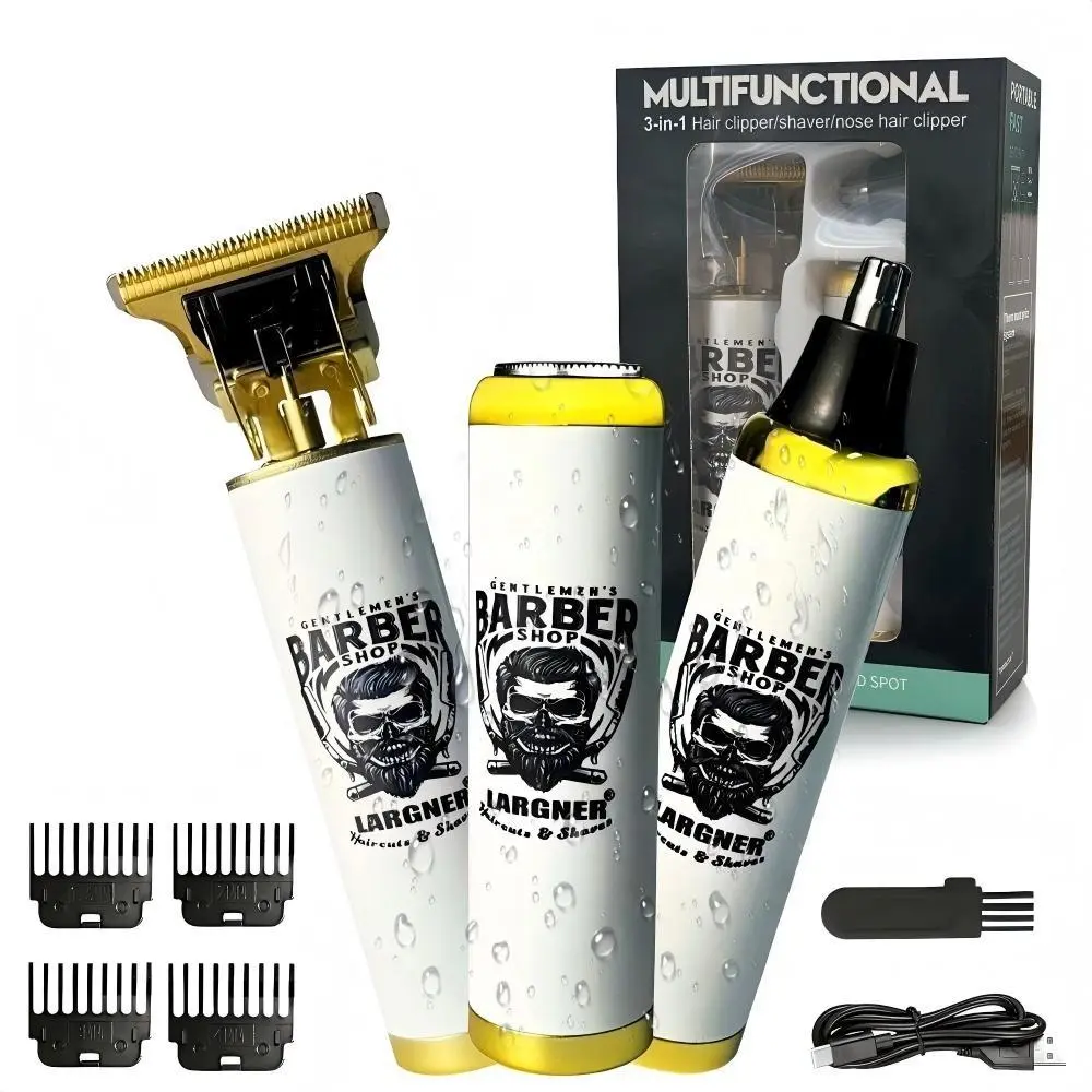 Largner Three-In-One Beard Trimmer for Men, Waterproof Electric Razor for Nose, Body, Face & Mustache, Cordless Hair Clippers Gift, Rechargeable Beard Trimmer, Cordless Trimmers, Beard And Mustache Trimmer