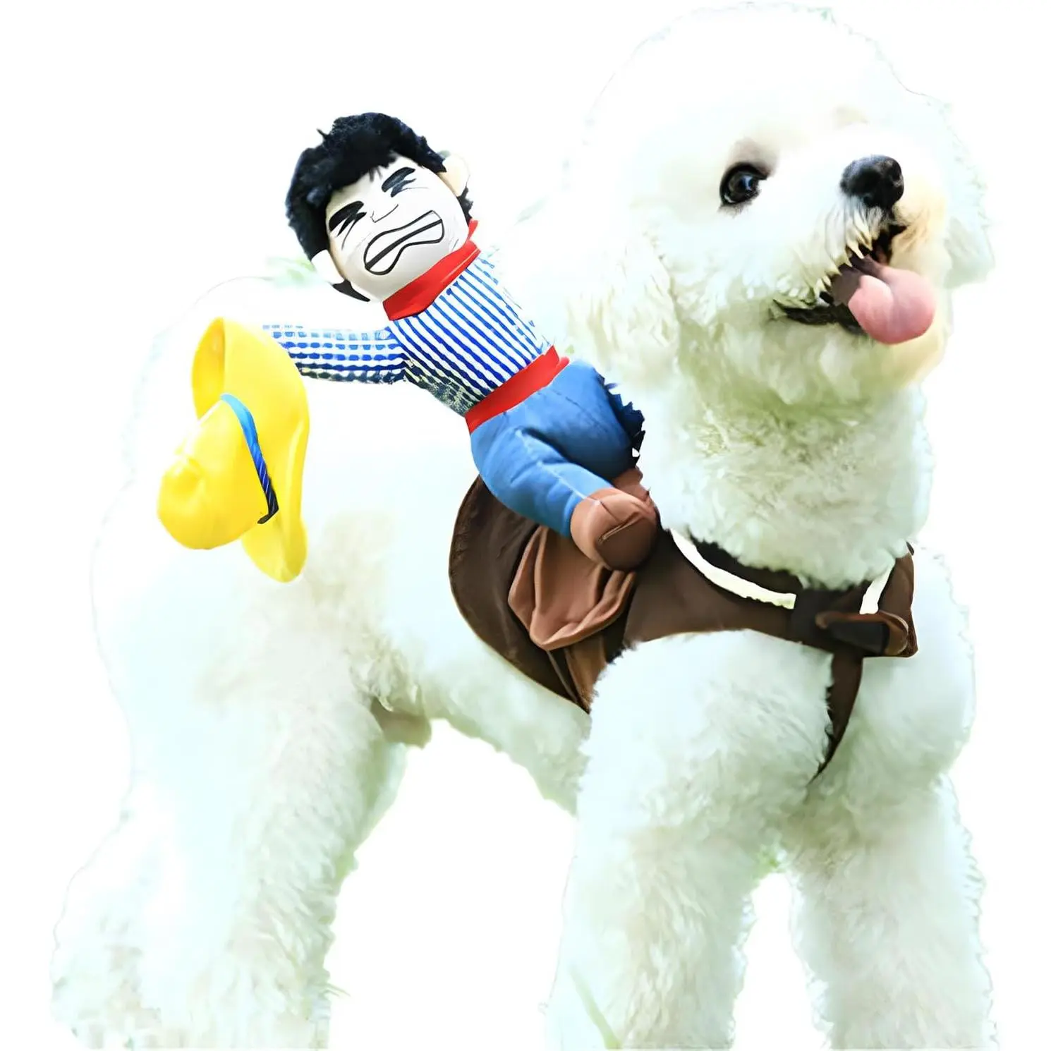 Halloween Costume Funny  Cowboy Riding Costume Pet Costume  Suit Cowboy Rider Style for Small Medium Large Dogs (Cowboy, Small)