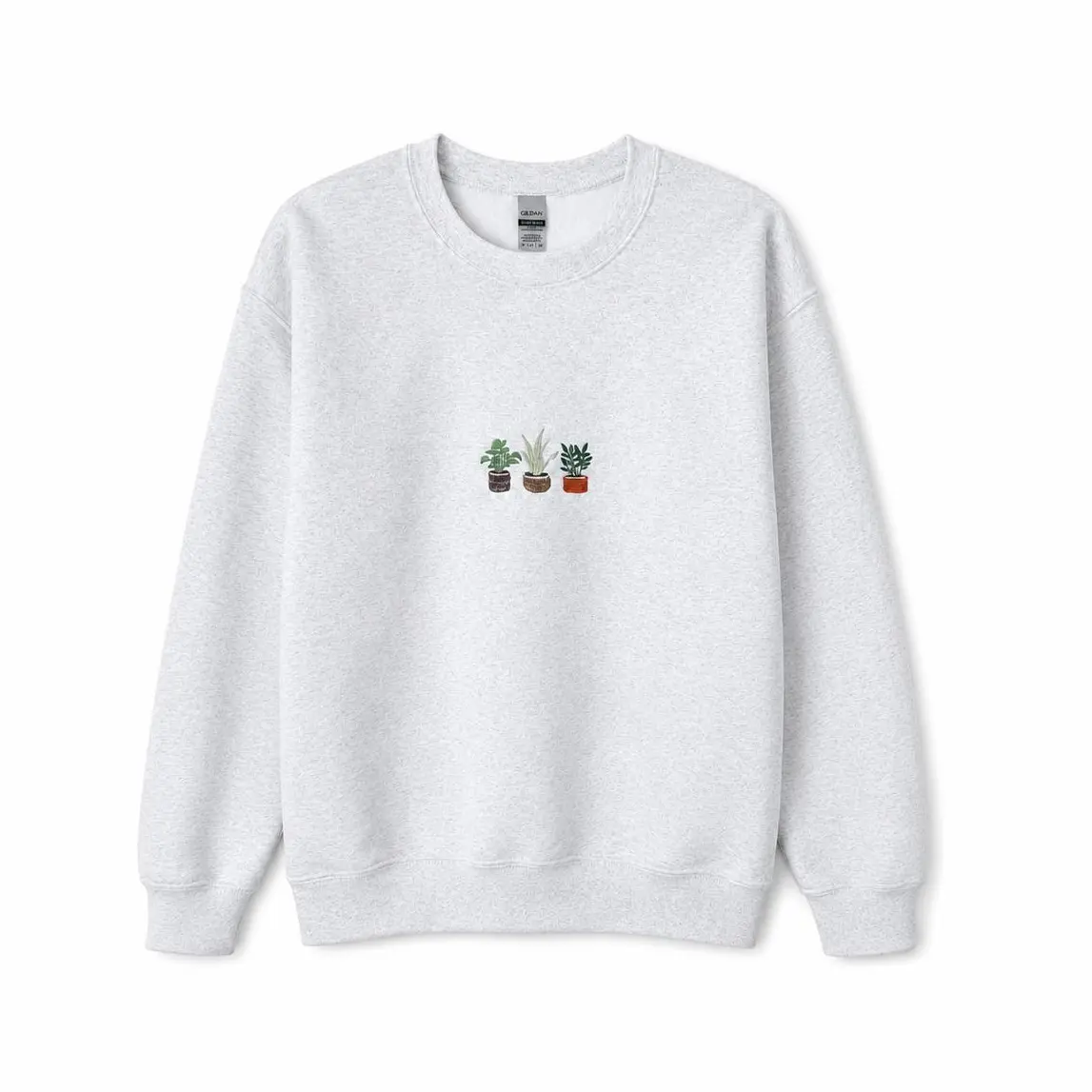 Trio Houseplant Embroidered Crewneck Sweatshirt, Garden Lover, Plant Mom, Cozy Loungewear