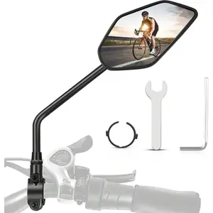 Bike Mirror Handlebar Mount 360° Adjustable, Bike Mirrors For Ebike Bicycle Mirrors For Handlebars With Scratch Resistant Glass
