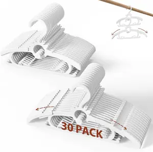 Kids Hangers, 45g Ultra-Thick Baby Hangers, 11"-14" Extendable and Stackable Baby Clothes Hangers for Space Saving, Non-Slip, for Closet Infant, Kids and Toddler Organiser Hanging