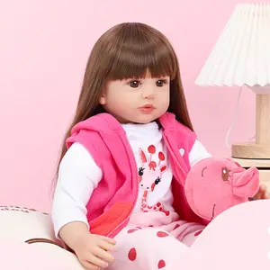 22-Inch Rebirth Doll with Long Hair, a Soft Toy Resembling a Youngsters Youngsters, Perfect for Gifting to Youngsters on Birthdays, Holidays, Or Christmas., Youngsters's Gift Doll|Playful Kidswear Doll|Vibrant Outfit Doll, Youngsters Doll