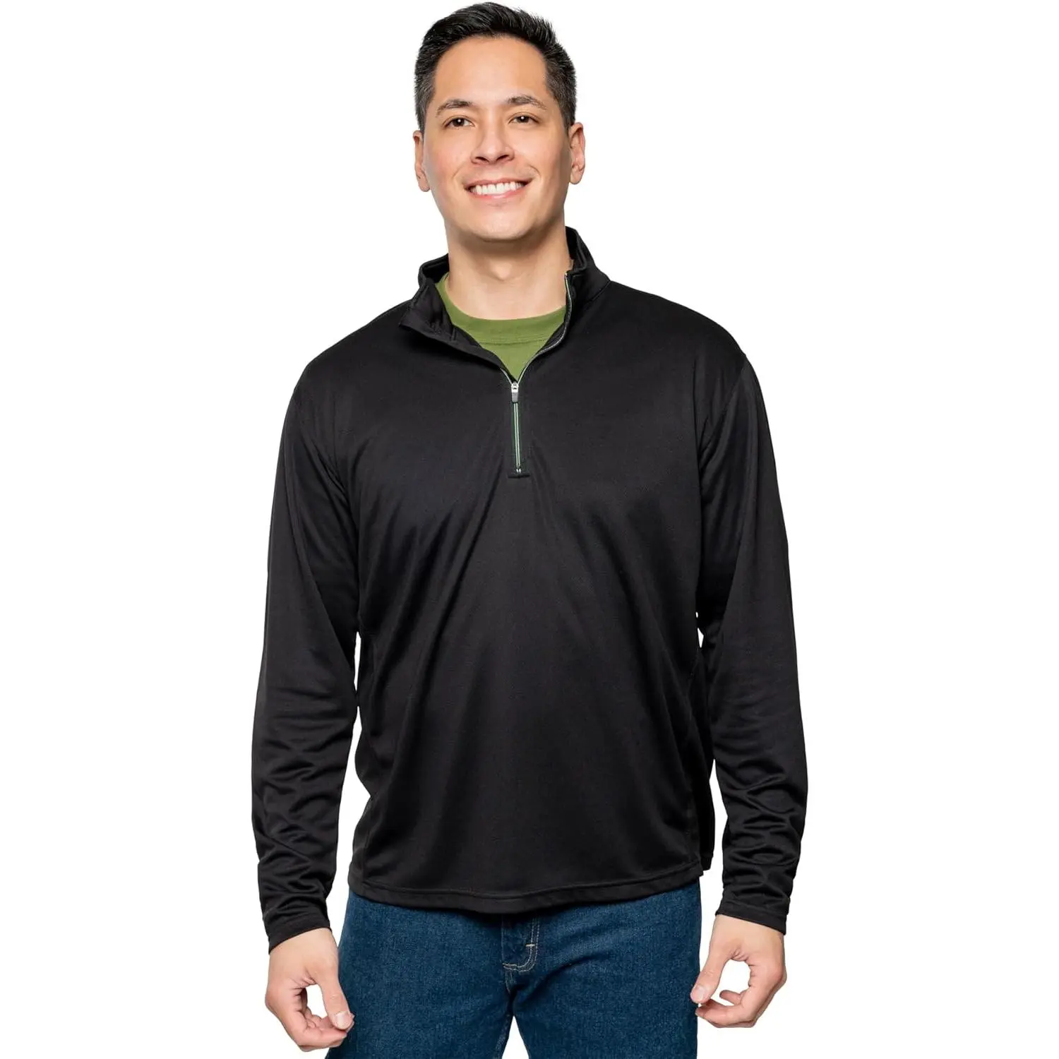 Men's Insect Shield Quarter-Zip Jacket - Menswear Apparel, Built-in Insect Repellent, Versatile Layer for Outerwear Coats
