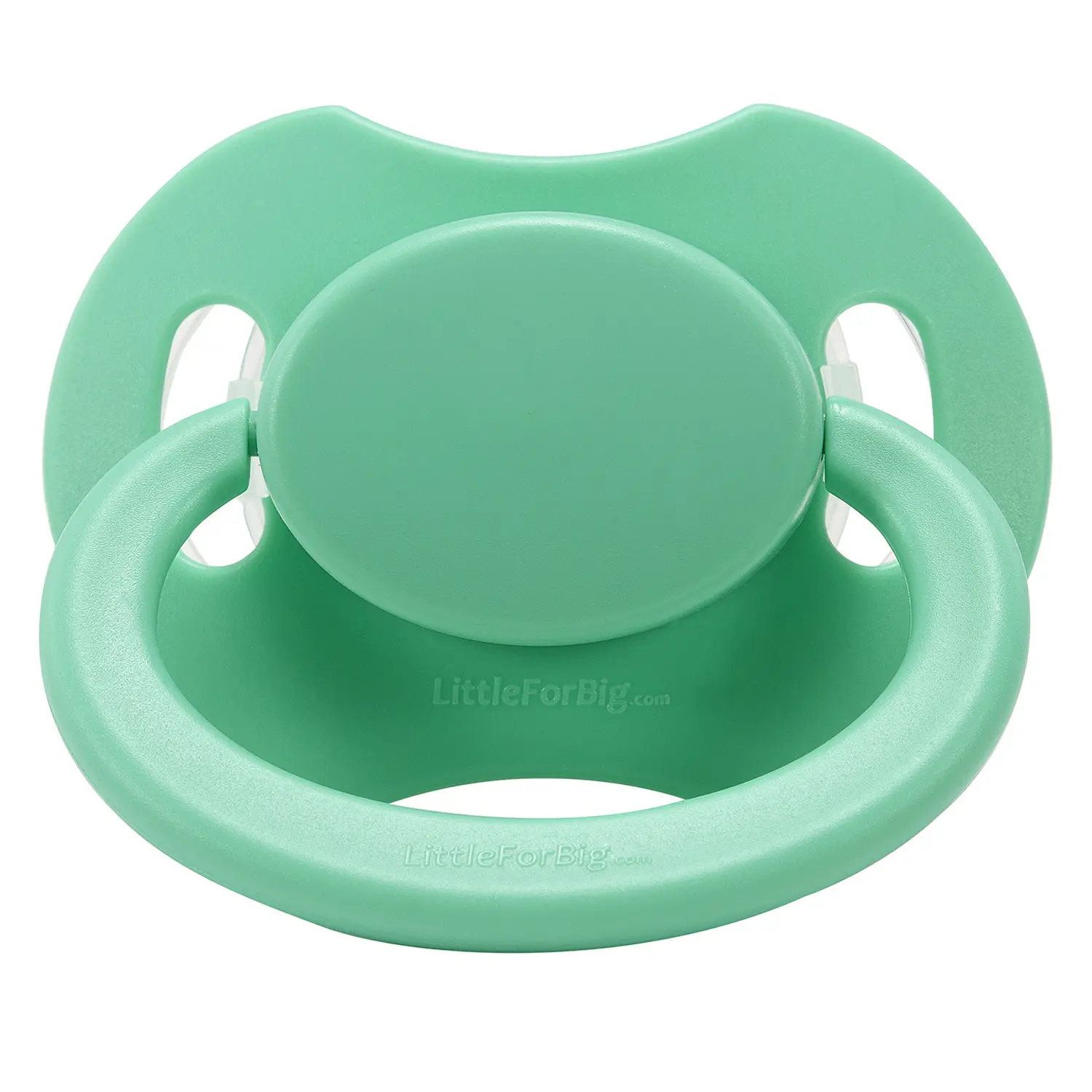 LittleForBig Adult Sized Bigshield Generation-II Adult Sized Pacifier Green - Comfortable & Stylish Adult Pacifier with Clear Silicone Nipple & Dust Cap