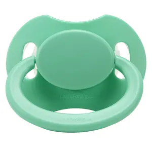 LittleForBig Adult Sized Bigshield Generation-II Adult Sized Pacifier Green - Comfortable & Stylish Adult Pacifier with Clear Silicone Nipple & Dust Cap