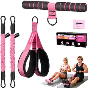 KUZARO Multifunction Pedal Resistance Band, Elastic Pull Rope Fitness, Full-Body Workout at Home Gym, Exercise Sit-up, Yoga, Abdominal Training
