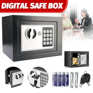 Digital Steel Safe Box with Keypad & Emergency Keys High-Security Alloy Steel Lockbox for Cash Jewelry Documents Small Business Essential Dorm Room Safety Home Office Organization Cabinet