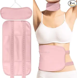 2 Pack Pack Wrap Set, Adjustable Reusable Organic Pack Kit, Packs for Liver Detox with Elastic Strap Cotton Machine Washable Anti Oil Leak Skincare Comfort heating pad for gf