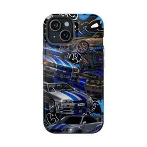 GT-R R34 JDM Phone Case, Tough Phone Cover Compatible With iPhone 16 15 14 13 12 11 Pro Max X XS