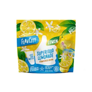 FlavCity Superfood Lemonade Drink Mix - Sugar-Free Lemonade Powder with Real Crystallized Lemon & Organic Acerola - 100% DV Vitamin C - Keto, Gluten-Free, Non-GMO (30 Servings)