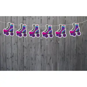 Roller Skate Garland, Roller Skate Banner, Roller Skate Party Banner, Roller Skate Decorations, Roller Skate Party Sign