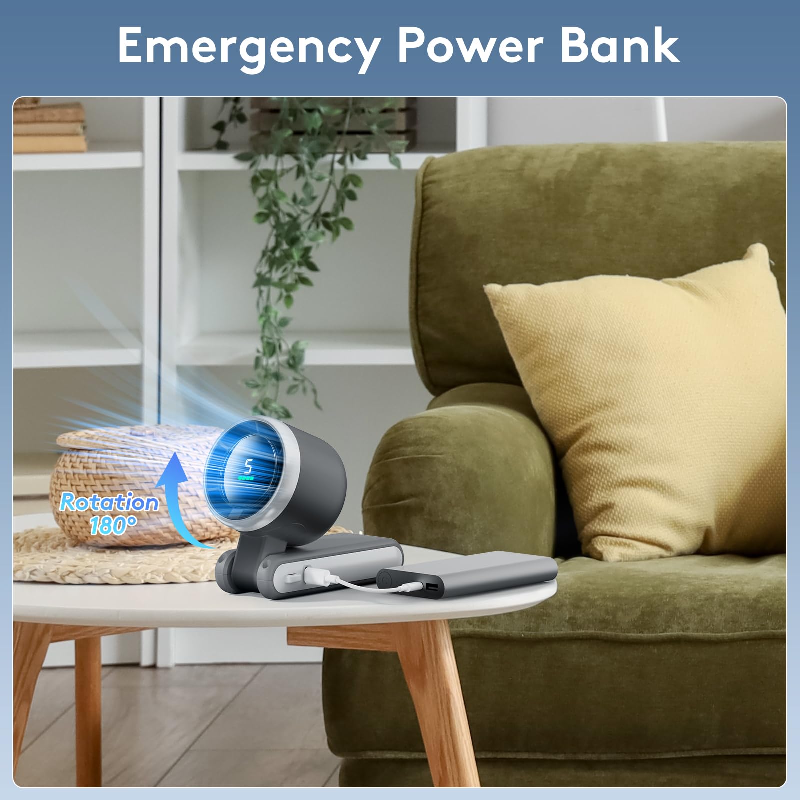 Foldable Handheld Fan, Portable High Speed Rechargeable 10000mAh Mini Turbo Fan, Digital Display, 5 Speed Adjustable Personal Small Pocket, Gifts for Women Men Travel Camp Outdoor Office