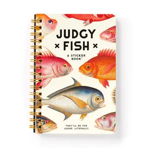Judgy Fish Sticker Decorative Book - Fish Design with Ornaments for Home Decor
