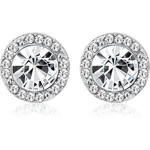 MILACOLATO Elegant Clip on Earrings for Women Crystal Wedding Earrings Clip on Rhinestone Dance Competition Stage Opera Performance Earrings Formal Earrings for Brides Bridesmaids Non Pierced Jewelry