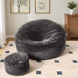 CAODOC Oversize Bean Bag Chair for Adults Comfy Flannel Couch Lounge Sofa Loveseat Furniture 59.1''*23.6'' Stylish & Functional