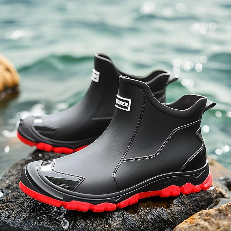 Unisex Lightweight Anti-Slip Rain Boots | Stylish Short Boots, Versatile for Car Washing and Outdoor Use, Wear-Resistant Non-Slip Sole, Suitable for All-Year Round, Round Toe Design