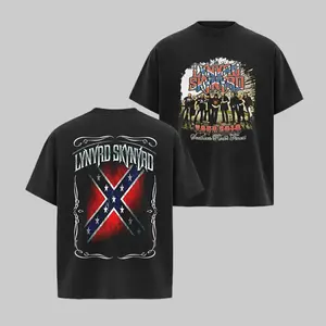 Lynyrd Skynyrd Double-Sided Round Neck Short-Sleeve Classic Shirt - 2010s Casual Metal Rock Band Tour Tee, Alternative Grunge Vintage Graphic Merch, Streetwear Chainsaw Design Menswear Punk Top