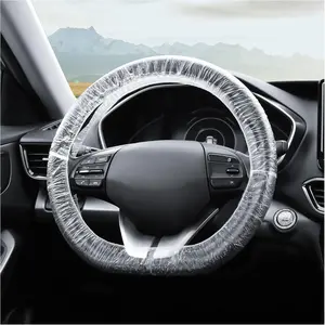 100PCS Disposable Elastic Universal Car Steering Wheel Covers Protector for Avoiding Scuffs & Scratches Car Accessories